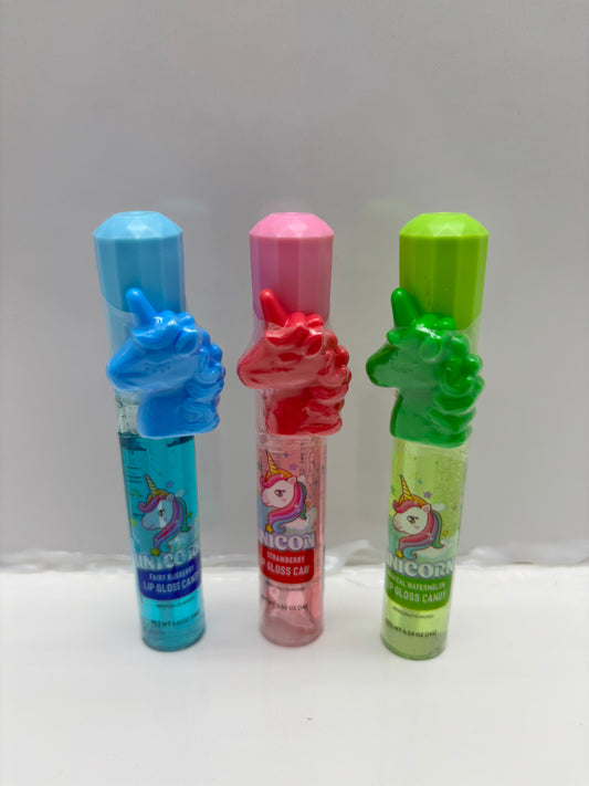 Unicorn lip gloss candy